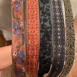 Bundle of  NWOT lucky brand embroidered leather belts